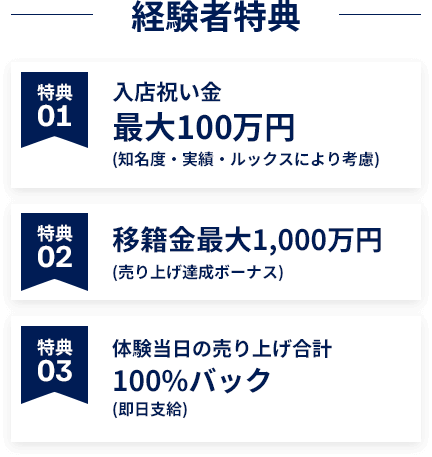 経験者特典