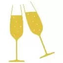 シャンパングラスで乾杯